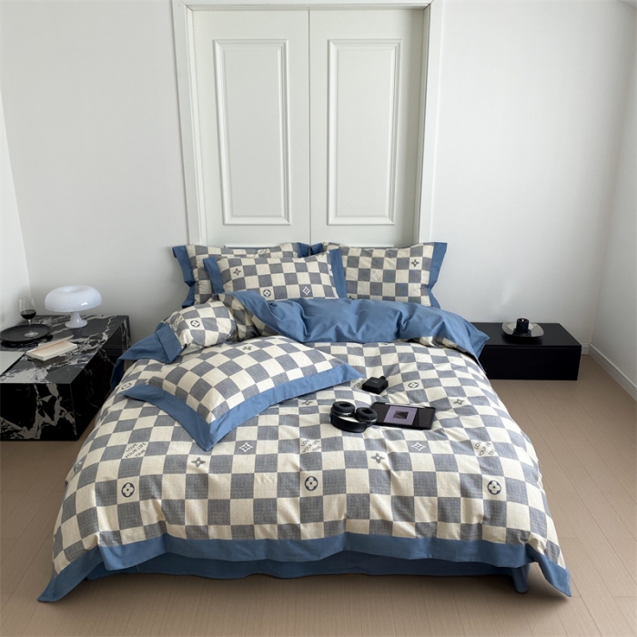 91家纺网 家纺一手货源 找家纺 旷野 2023新款全棉磨毛轻奢四件套 深海