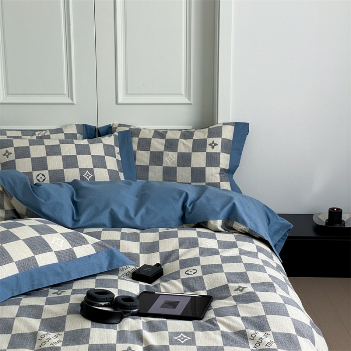 91家纺网 家纺一手货源 找家纺 旷野 2023新款全棉磨毛轻奢四件套 深海