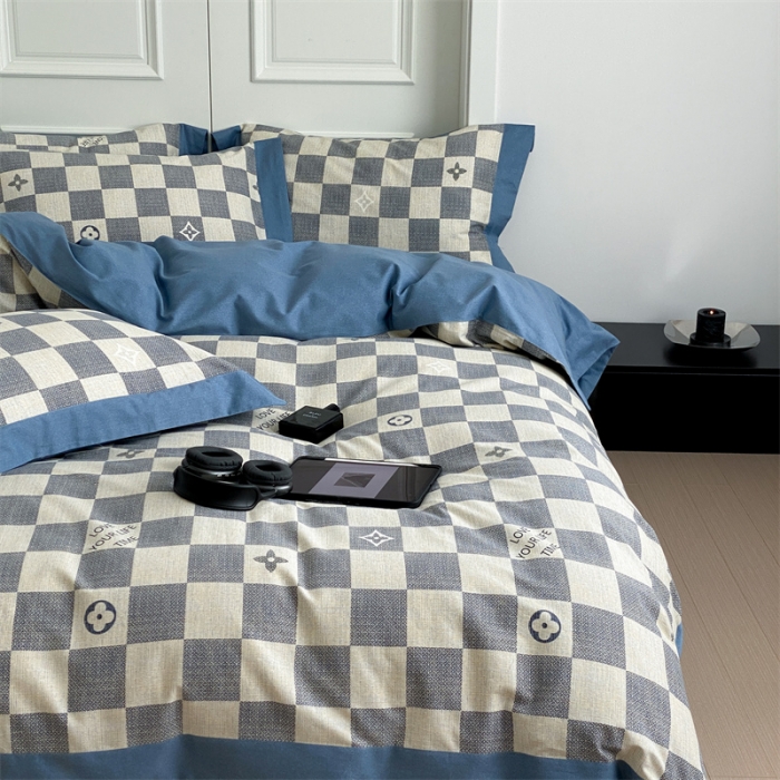 91家纺网 家纺一手货源 找家纺 旷野 2023新款全棉磨毛轻奢四件套 深海