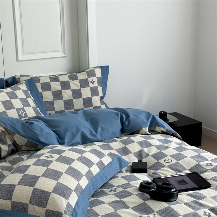 91家纺网 家纺一手货源 找家纺 旷野 2023新款全棉磨毛轻奢四件套 深海