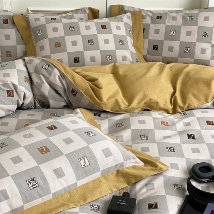 91家纺网 家纺一手货源 找家纺 旷野 2023新款全棉磨毛轻奢四件套 松花