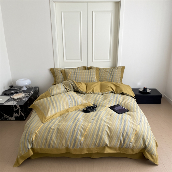 91家纺网 家纺一手货源 找家纺 旷野 2023新款全棉磨毛轻奢四件套 香吉士