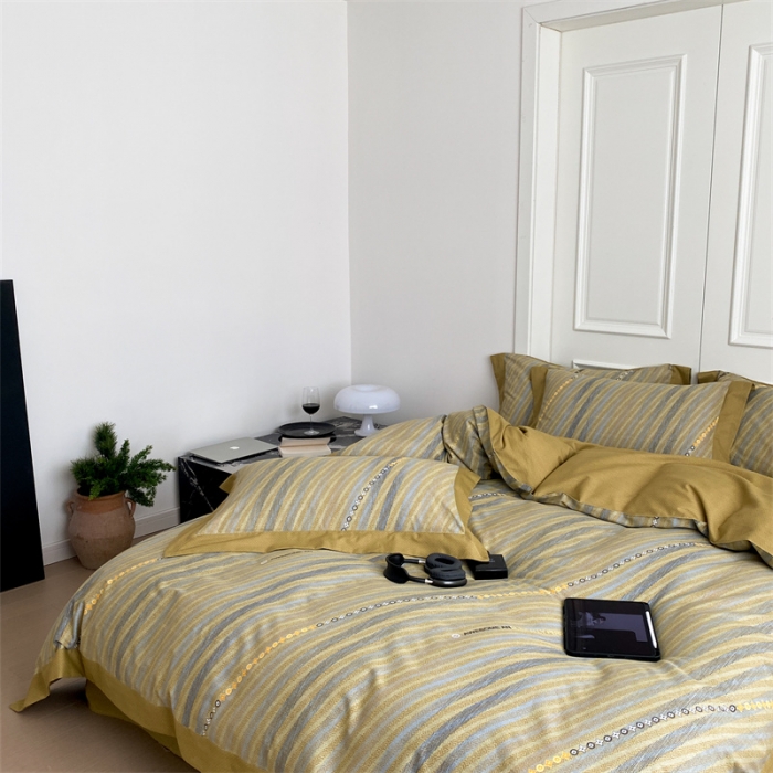 91家纺网 家纺一手货源 找家纺 旷野 2023新款全棉磨毛轻奢四件套 香吉士