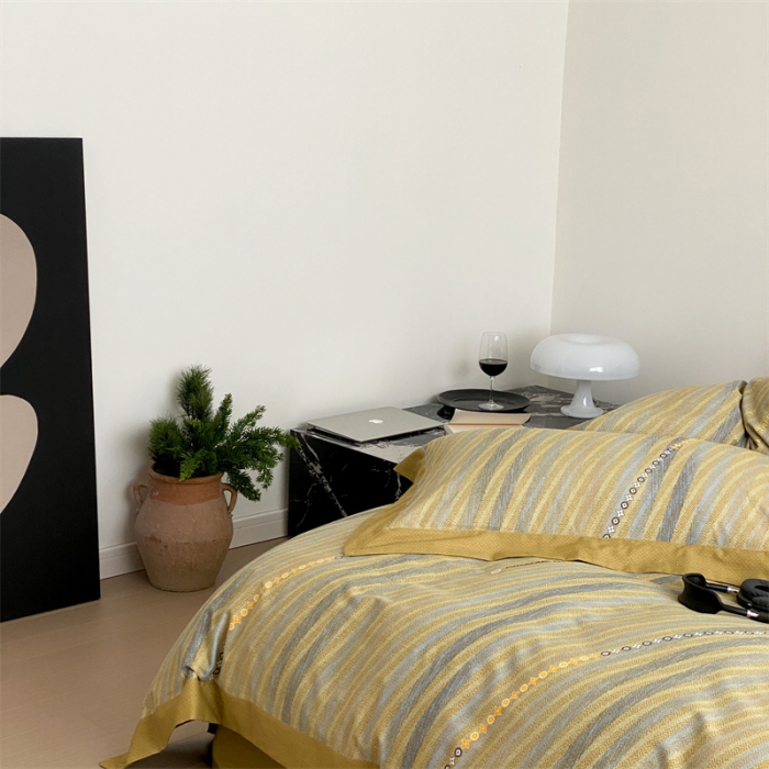 91家纺网 家纺一手货源 找家纺 旷野 2023新款全棉磨毛轻奢四件套 香吉士