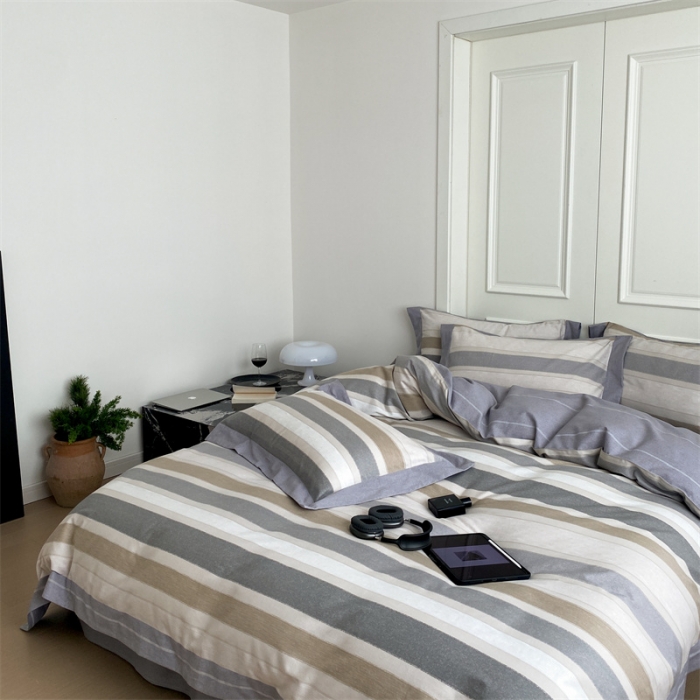 91家纺网 家纺一手货源 找家纺 旷野 2023新款全棉磨毛轻奢四件套 银河