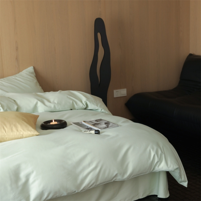 91家纺网 家纺一手货源 找家纺 旷野 2023新款纯色磨毛四件套 果绿