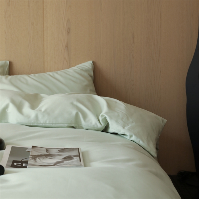 91家纺网 家纺一手货源 找家纺 旷野 2023新款纯色磨毛四件套 果绿