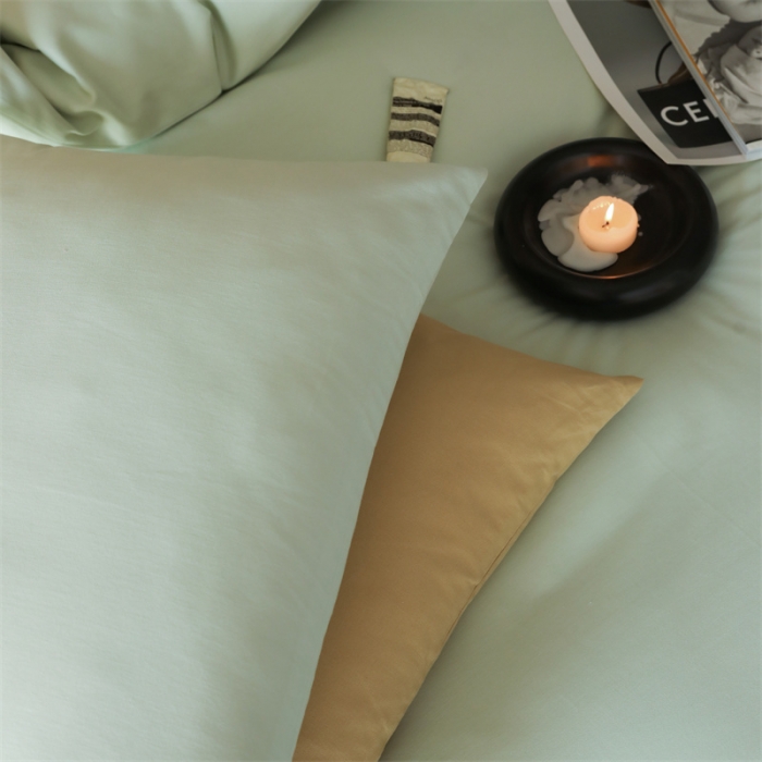 91家纺网 家纺一手货源 找家纺 旷野 2023新款纯色磨毛四件套 果绿