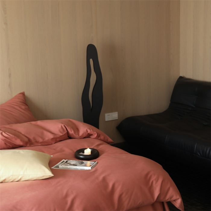 91家纺网 家纺一手货源 找家纺 旷野 2023新款纯色磨毛四件套 浆果色