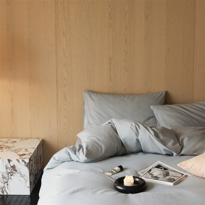 91家纺网 家纺一手货源 找家纺 旷野 2023新款纯色磨毛四件套 西风灰