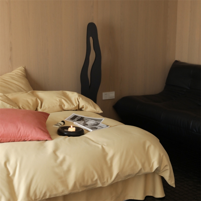 91家纺网 家纺一手货源 找家纺 旷野 2023新款纯色磨毛四件套 香槟金