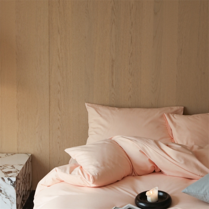 91家纺网 家纺一手货源 找家纺 旷野 2023新款纯色磨毛四件套 杏粉色