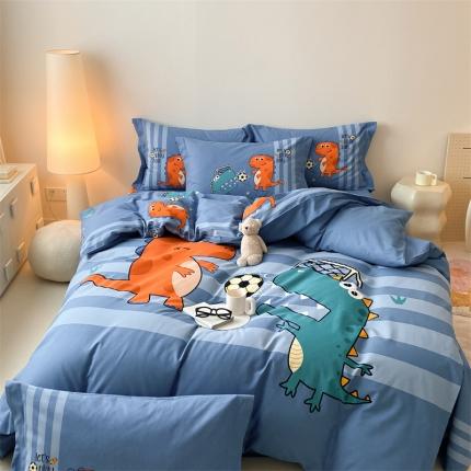 旷野 2023新款全棉磨毛卡通四件套 恐龙联盟