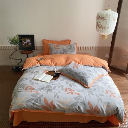 91家纺网 家纺一手货源 找家纺 旷野 2023新款全棉磨毛碎花四件套 秋野