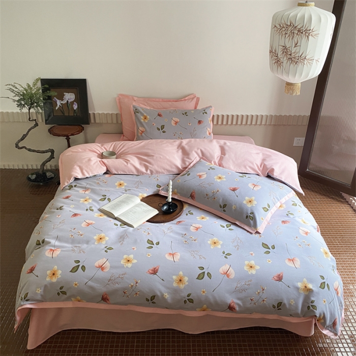 91家纺网 家纺一手货源 找家纺 （总）旷野 2023新款全棉磨毛碎花四件套