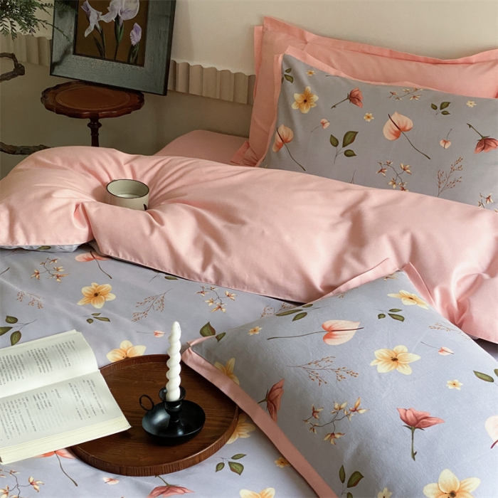 91家纺网 家纺一手货源 找家纺 （总）旷野 2023新款全棉磨毛碎花四件套