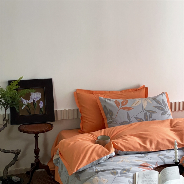 91家纺网 家纺一手货源 找家纺 旷野 2023新款全棉磨毛碎花四件套 秋野