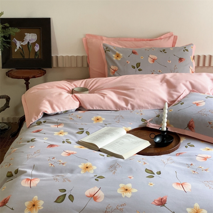 91家纺网 家纺一手货源 找家纺 旷野 2023新款全棉磨毛碎花四件套 苏梅