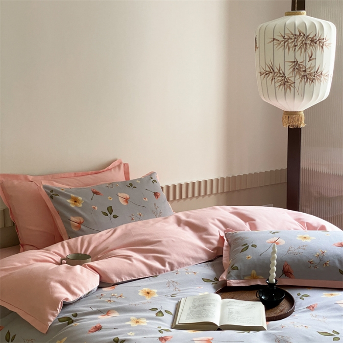 91家纺网 家纺一手货源 找家纺 旷野 2023新款全棉磨毛碎花四件套 苏梅