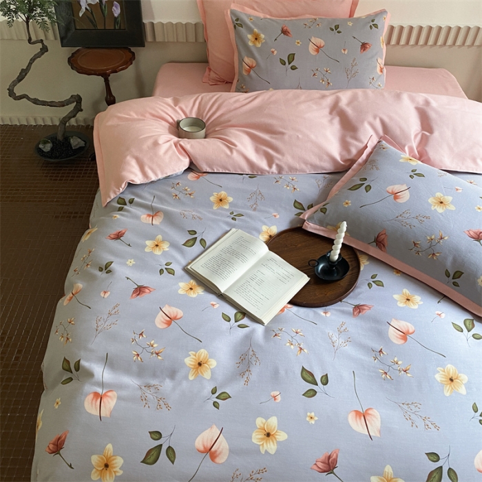 91家纺网 家纺一手货源 找家纺 旷野 2023新款全棉磨毛碎花四件套 苏梅