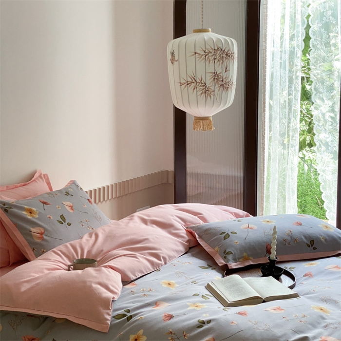 91家纺网 家纺一手货源 找家纺 旷野 2023新款全棉磨毛碎花四件套 苏梅