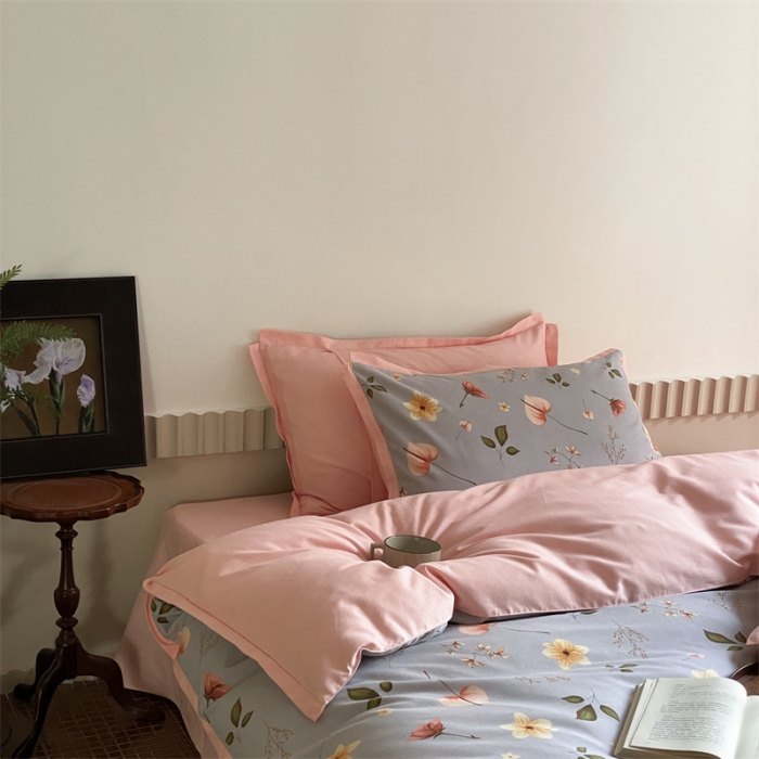 91家纺网 家纺一手货源 找家纺 旷野 2023新款全棉磨毛碎花四件套 苏梅