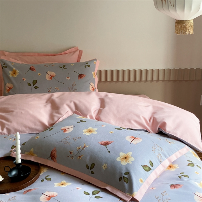 91家纺网 家纺一手货源 找家纺 旷野 2023新款全棉磨毛碎花四件套 苏梅