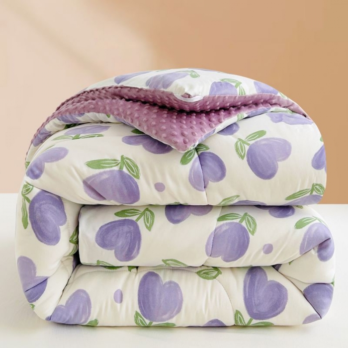 91家纺网 家纺一手货源 找家纺 中国龙家纺 2023新款A类水洗棉豆豆绒加厚冬被 南岛小镇