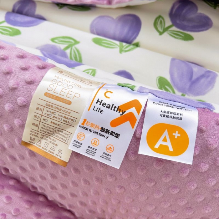 91家纺网 家纺一手货源 找家纺 中国龙家纺 2023新款A类水洗棉豆豆绒加厚冬被 南岛小镇