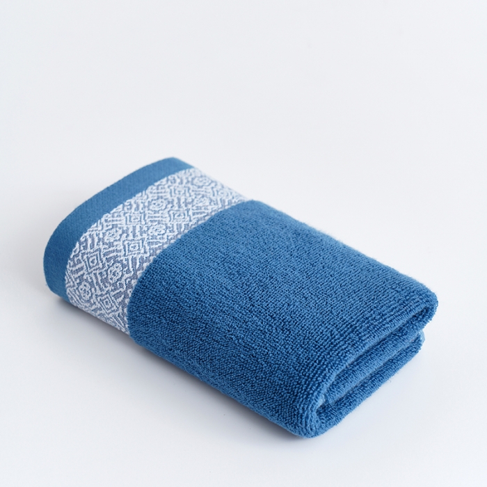 91家纺网 家纺一手货源 找家纺 朴尔 2023新款全棉32股弱捻浮雕织花加厚毛巾浴巾组合浮雕织花-藏蓝