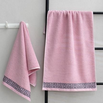 91家纺网 家纺一手货源 找家纺 总朴尔 2023新款全棉32股民族风长城格加厚毛巾浴巾方巾三件套组合