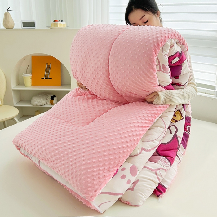 91家纺网 家纺一手货源 找家纺 （总）中国龙家纺 2023新款A类水洗棉豆豆绒加厚冬被