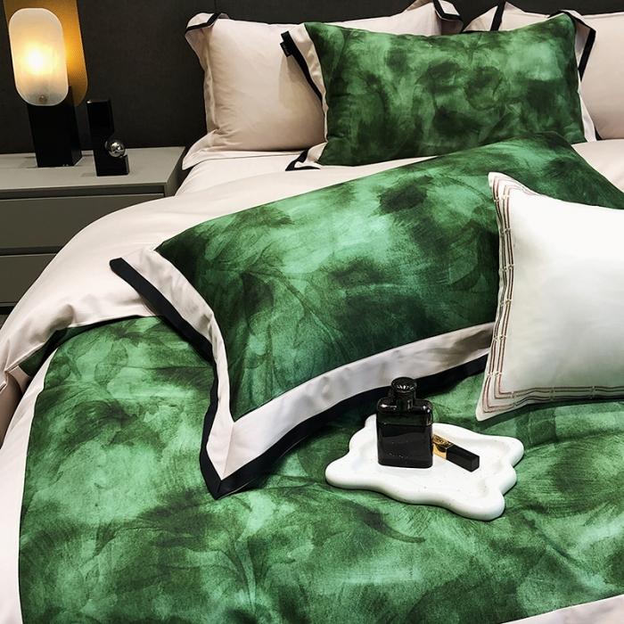 91家纺网 家纺一手货源 找家纺 黑白森林秋冬新品 天丝棉磨毛拼角四件套天丝全棉-费朗斯