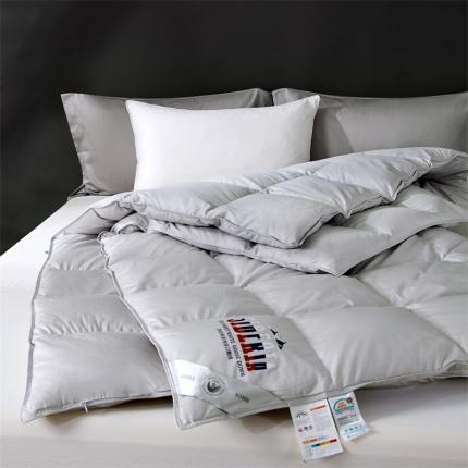 91家纺网 家纺一手货源 找家纺 华盛 2024新款羽绒被全棉防雨布面料鹅绒被加厚冬被 灰色