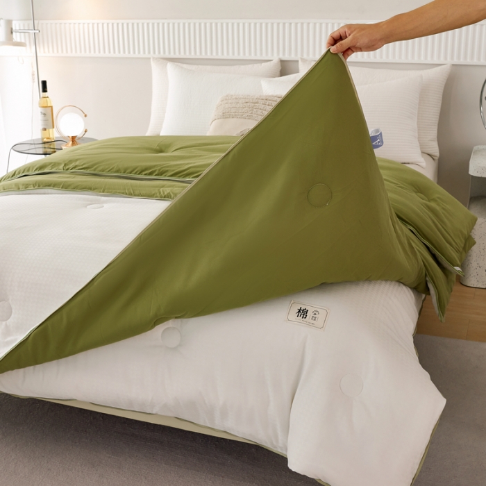 91家纺网 家纺一手货源 找家纺 总好宜2025新款原棉双拼提花大豆被二合一拉链款子母被春秋冬被子夏被学生宿舍被褥