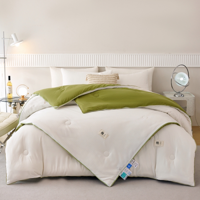 91家纺网 家纺一手货源 找家纺 总好宜2025新款原棉双拼提花大豆被二合一拉链款子母被春秋冬被子夏被学生宿舍被褥