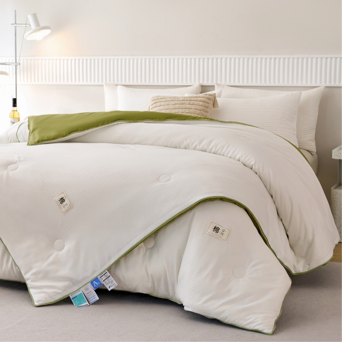 91家纺网 家纺一手货源 找家纺 总好宜2025新款原棉双拼提花大豆被二合一拉链款子母被春秋冬被子夏被学生宿舍被褥