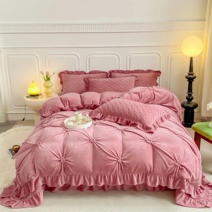 91家纺网 家纺一手货源 找家纺 （总）上喜 热卖牛奶绒珍珠床盖款三件套四件套