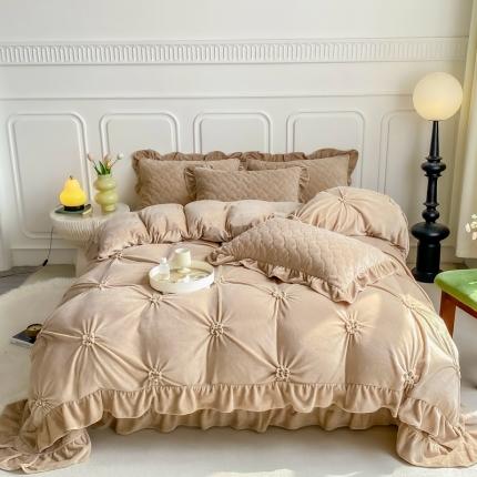 91家纺网 家纺一手货源 找家纺 （总）上喜 热卖牛奶绒珍珠床盖款三件套四件套