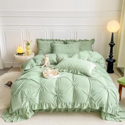 91家纺网 家纺一手货源 找家纺 （总）上喜 热卖牛奶绒珍珠床盖款三件套四件套