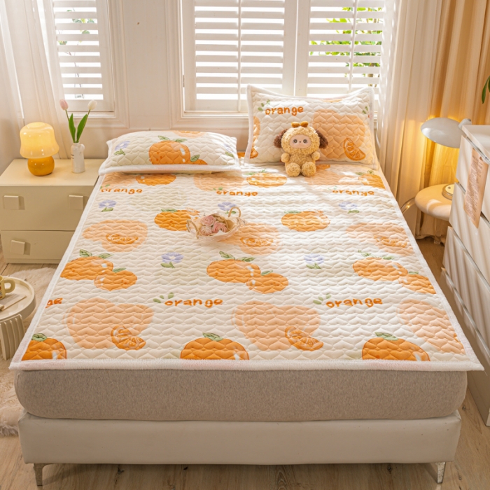 91家纺网 家纺一手货源 找家纺 米柳家纺 2023新款牛奶绒床垫床护垫薄款秋冬保暖床垫床褥子 大桔大利