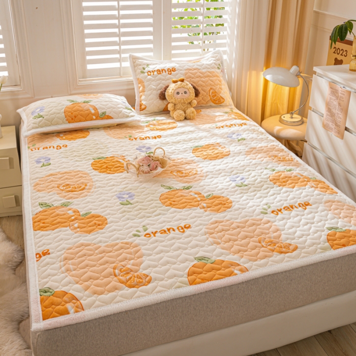 91家纺网 家纺一手货源 找家纺 米柳家纺 2023新款牛奶绒床垫床护垫薄款秋冬保暖床垫床褥子 大桔大利