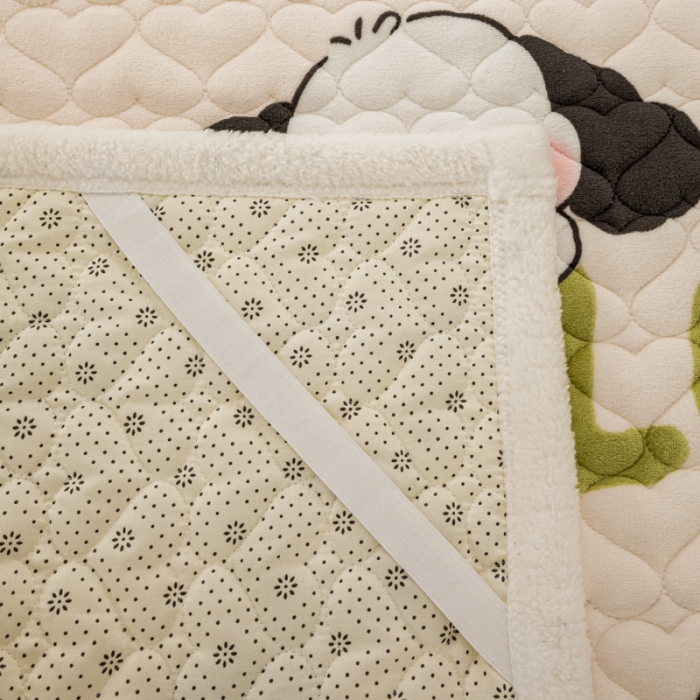 91家纺网 家纺一手货源 找家纺 米柳家纺 2023新款牛奶绒床垫床护垫薄款秋冬保暖床垫床褥子 欢乐狗狗