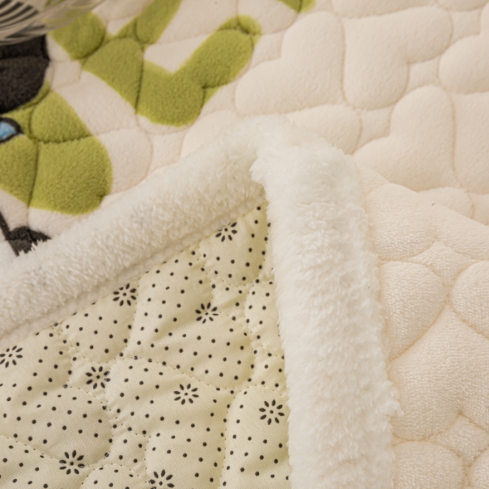 91家纺网 家纺一手货源 找家纺 米柳家纺 2023新款牛奶绒床垫床护垫薄款秋冬保暖床垫床褥子 欢乐狗狗