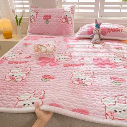 米柳家纺 2023新款牛奶绒床垫床护垫薄款秋冬保暖床垫床褥子 可爱兔