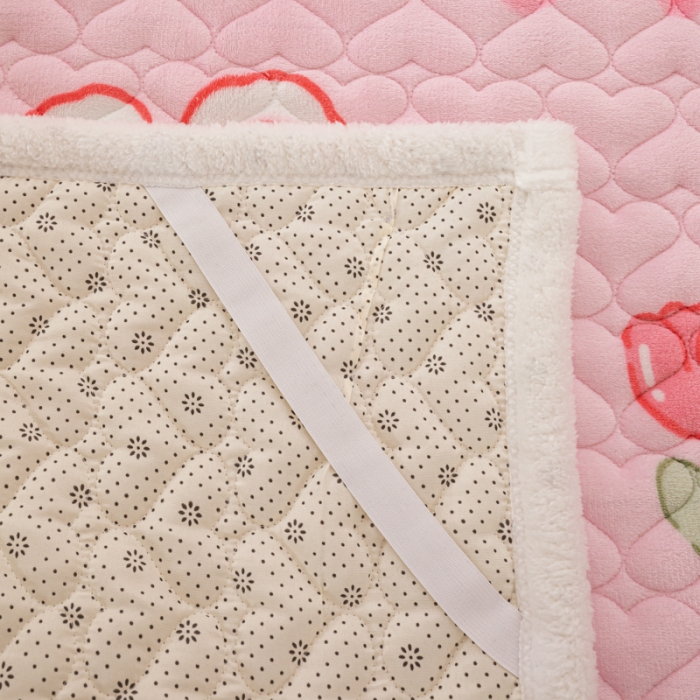 91家纺网 家纺一手货源 找家纺 米柳家纺 2023新款牛奶绒床垫床护垫薄款秋冬保暖床垫床褥子 可爱兔