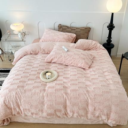 91家纺网 家纺一手货源 找家纺 总 昔可家纺 2023新款ins风纯色兔兔绒兔毛四件套