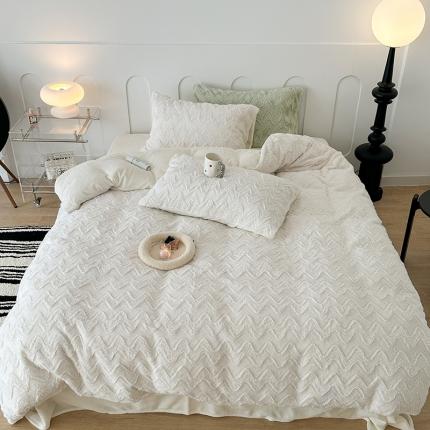 91家纺网 家纺一手货源 找家纺 总 昔可家纺 2023新款ins风纯色兔兔绒兔毛四件套