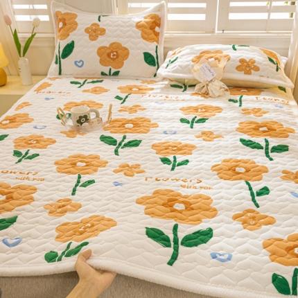 米柳家纺 2023新款牛奶绒床垫床护垫薄款秋冬保暖床垫床褥子 向阳花