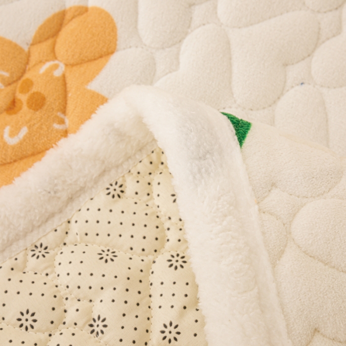 91家纺网 家纺一手货源 找家纺 米柳家纺 2023新款牛奶绒床垫床护垫薄款秋冬保暖床垫床褥子 向阳花